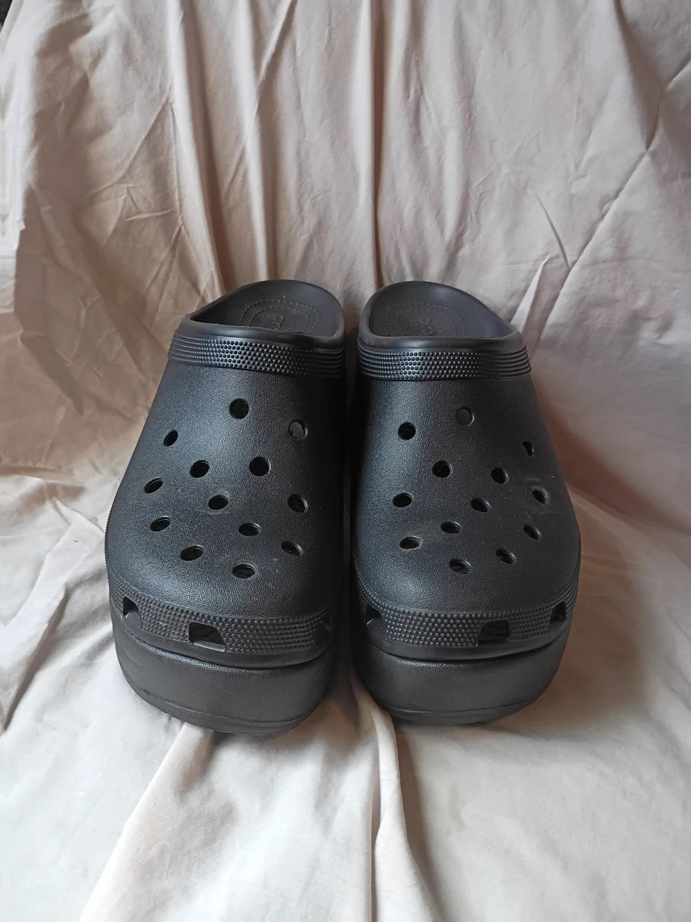 CROCS Black Platform Clog Heels
